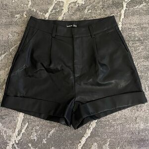Women’s Black Leather Shorts